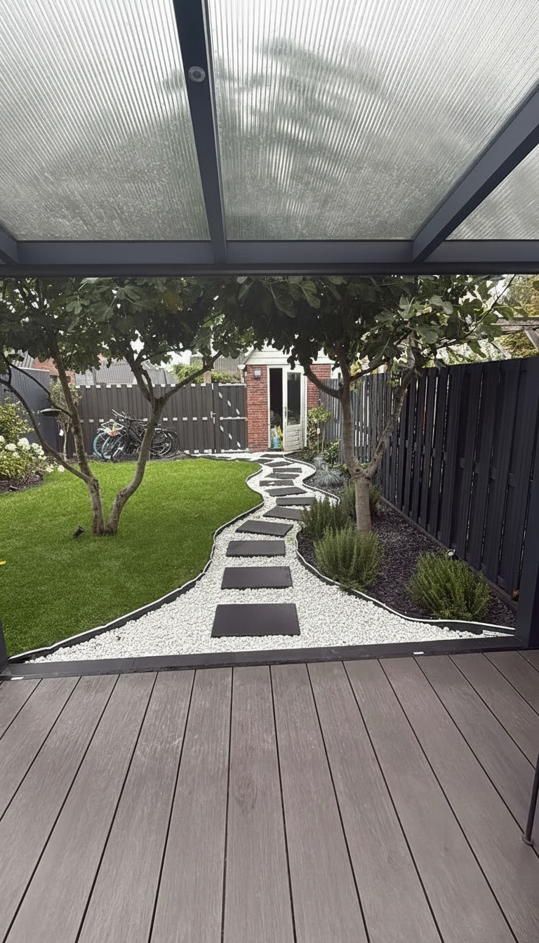 Tuinpad door groene tuin